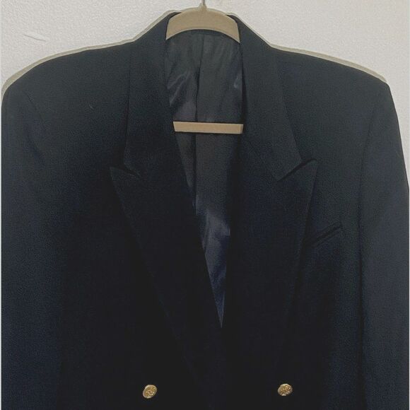 Vintage Augustus - Black Double Breasted Blazer - size 14 - Picture 7 of 8